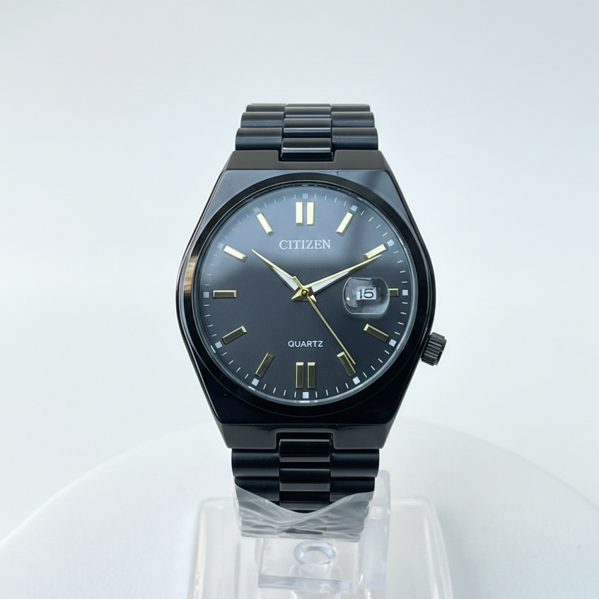Citizen Full Black Stainless Steel Chain Watch for Men (40mm Quartz) image 3