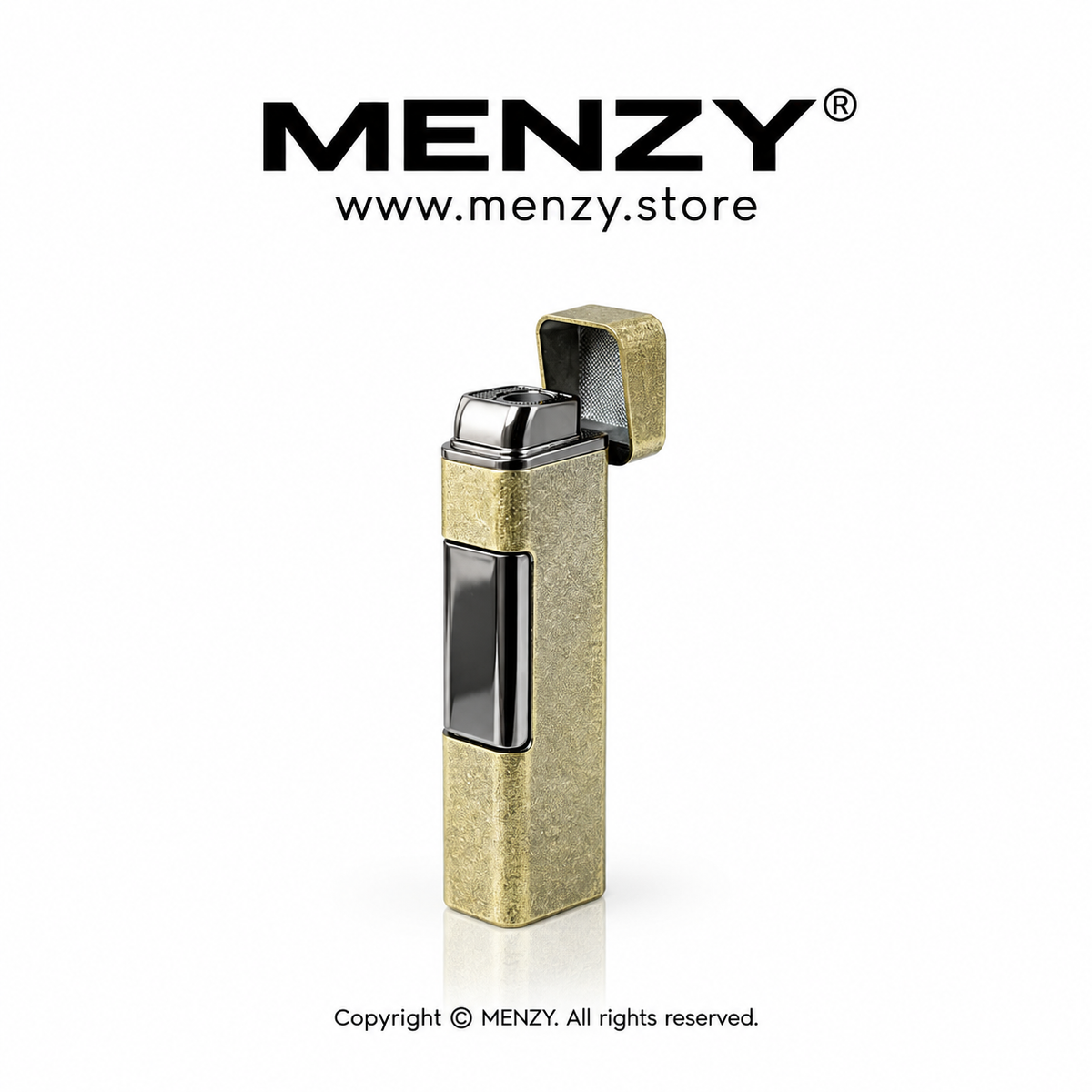 Torch Flame Portable Metal Lighter, Windproof Blue Flame Lighter