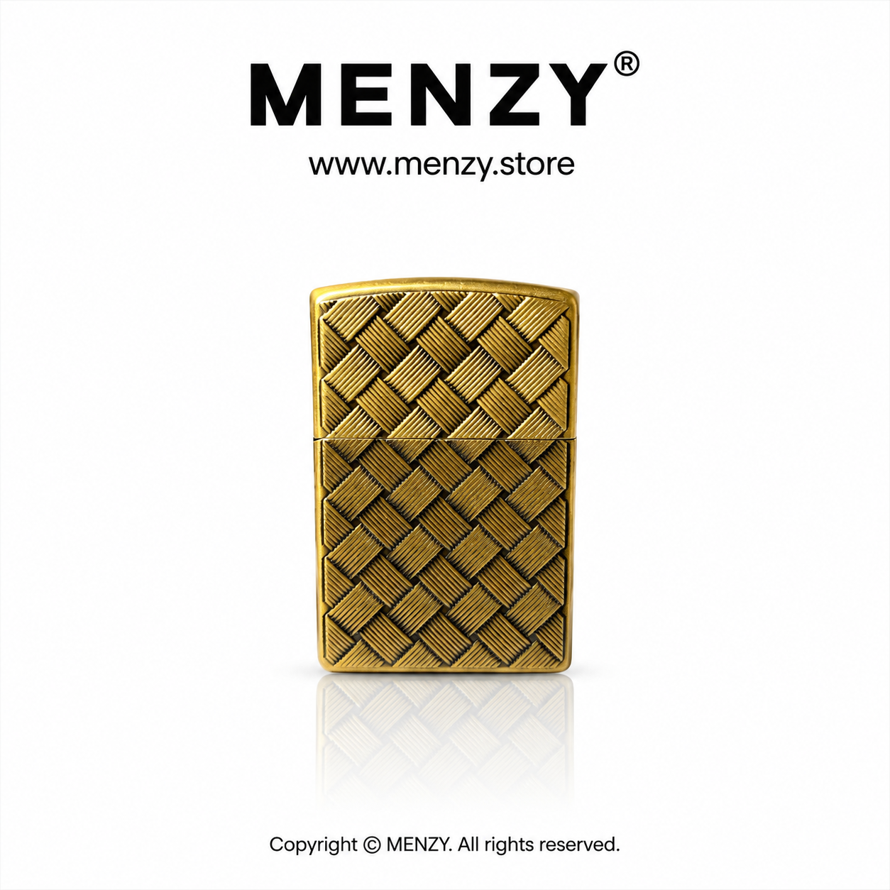 Zippo Mesh Gold Brass K24 Plating Diamond Cut Armor Case