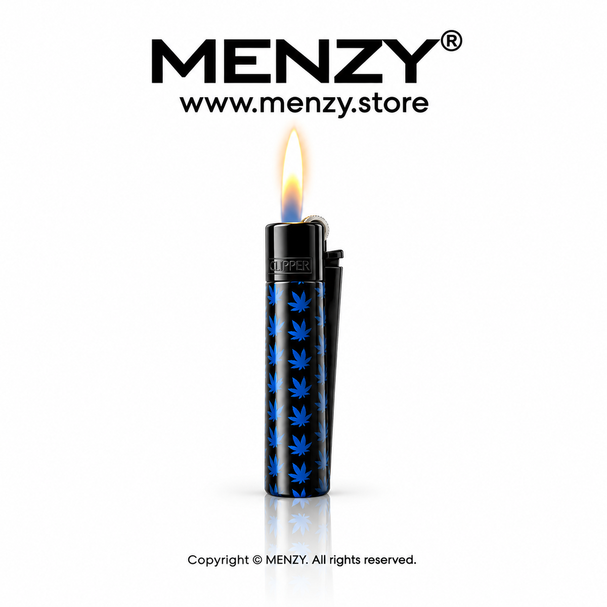 Premium Blue Century Leaf Clipper Gas Lighter