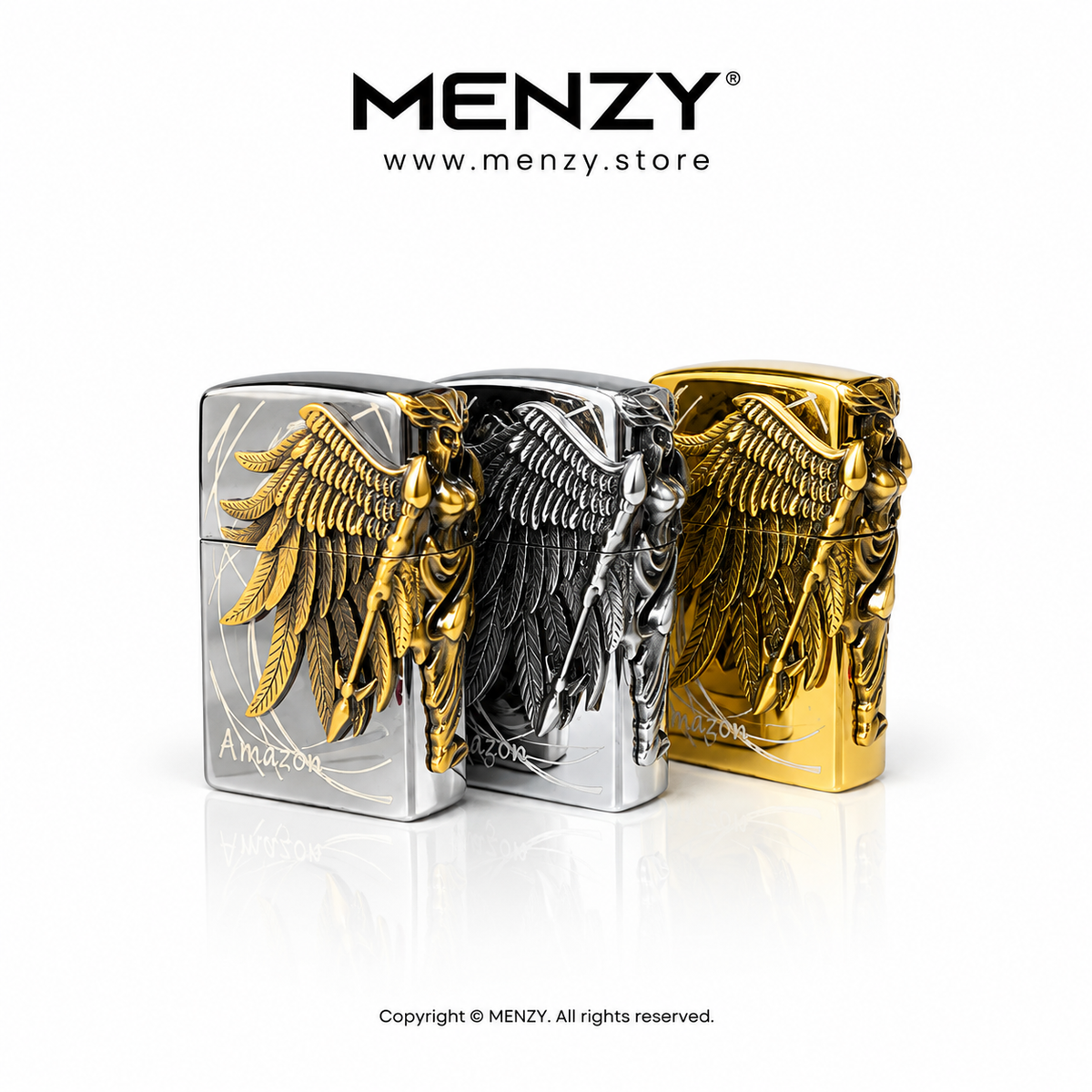 3D Amazon Zippo Style Gas Lighter