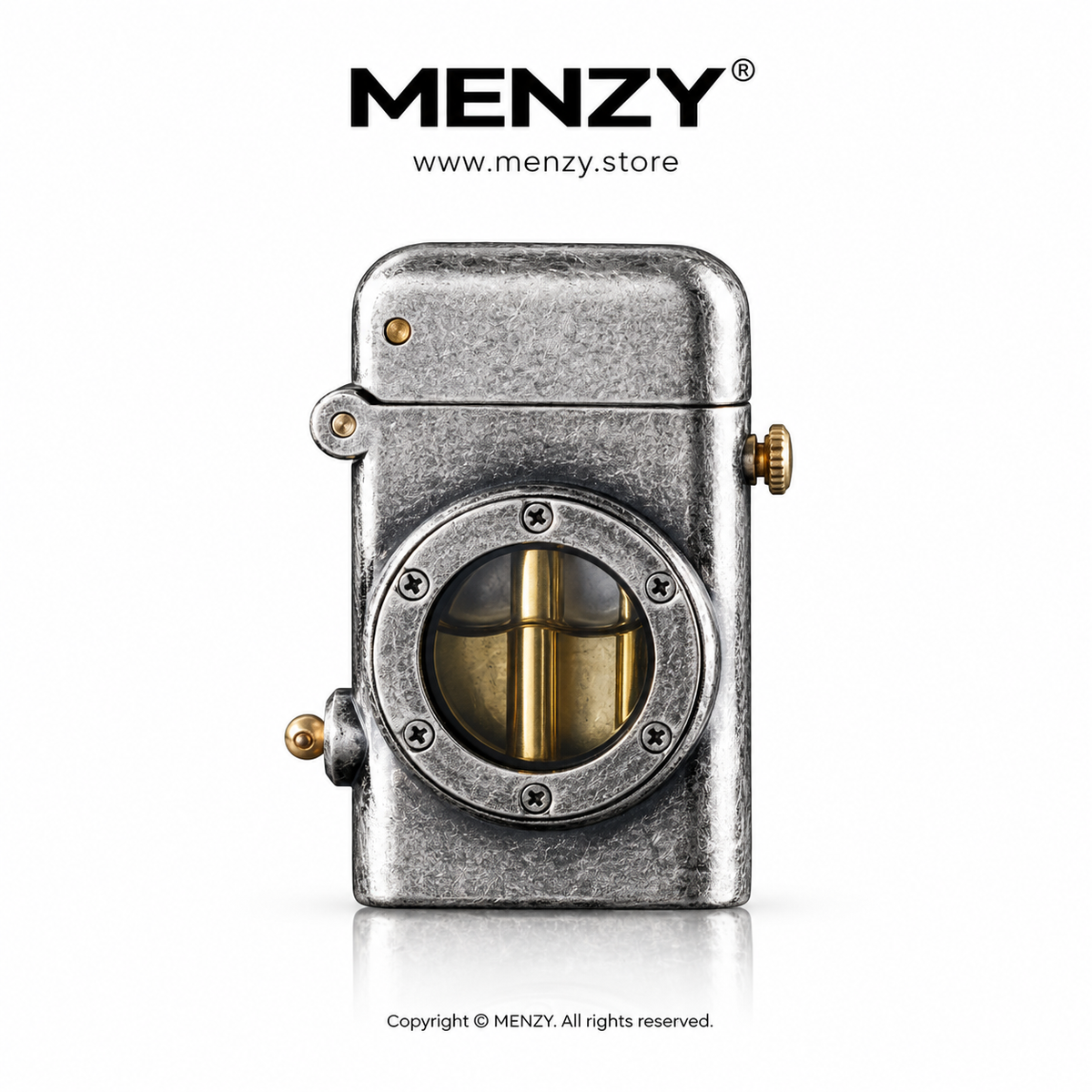 Retro ZIPPO Lighter, Windproof, One Click, Pop-up Ignition, Safety Switch, Transparent Oil Tank