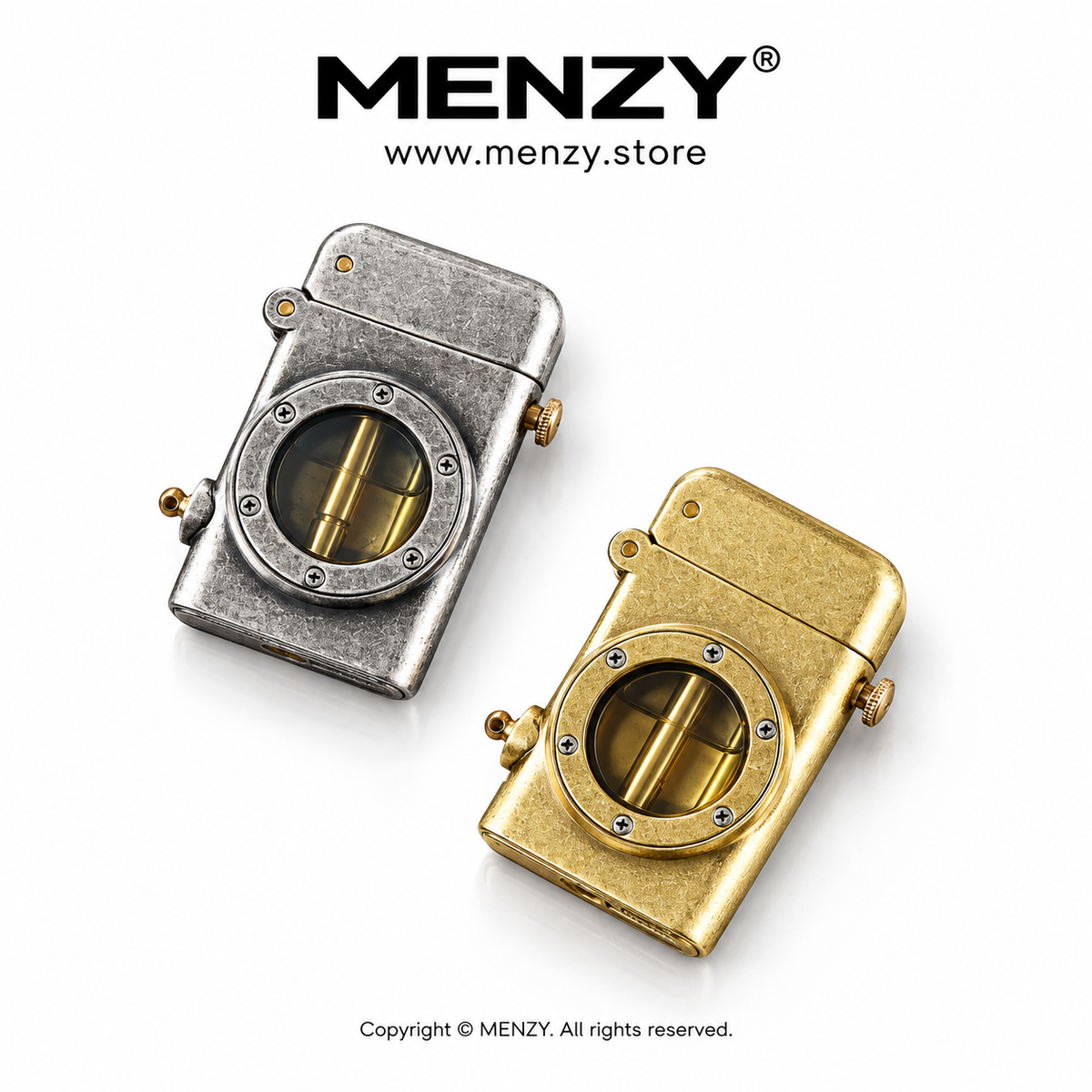 Retro ZIPPO Lighter, Windproof, One Click, Pop-up Ignition, Safety Switch, Transparent Oil Tank