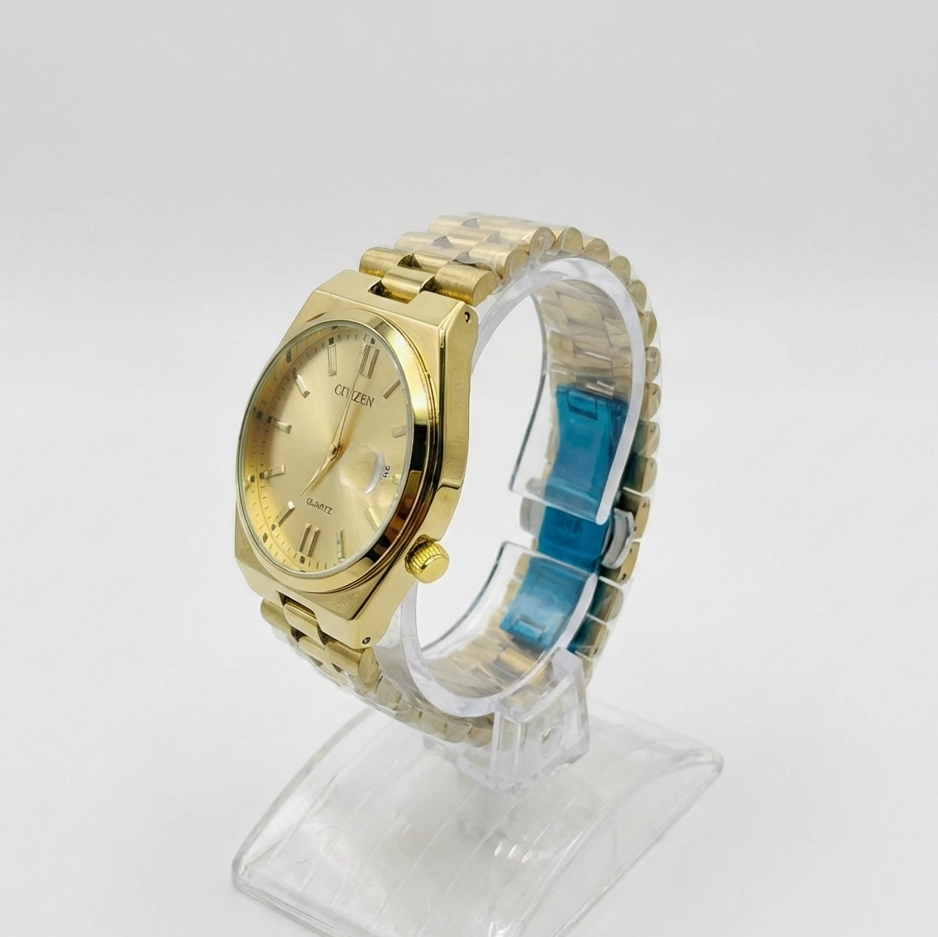 Citizen Full Golden Stainless Steel Chain Watch for Men (40mm Quartz) image 2