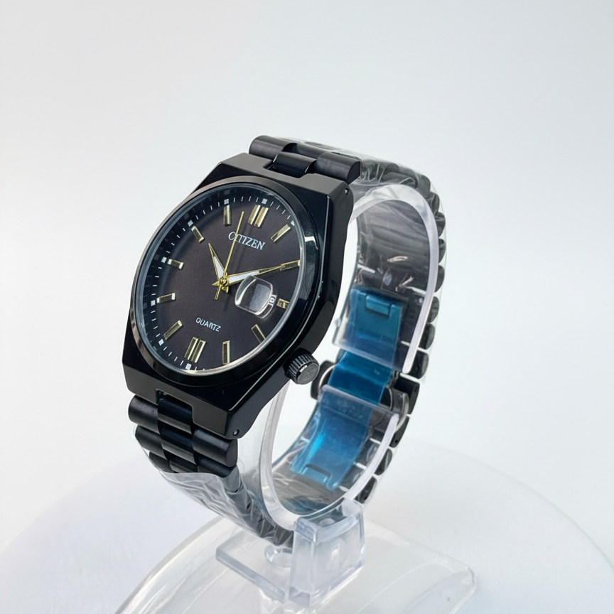 Citizen Full Black Stainless Steel Chain Watch for Men (40mm Quartz) image 2