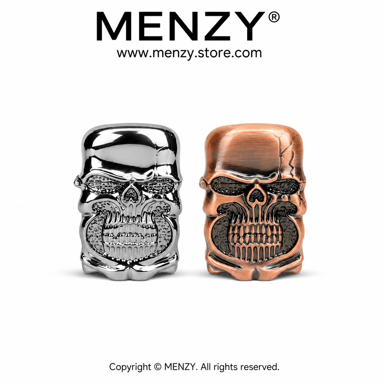New Armor Skull Metal Retro Oil Lighter