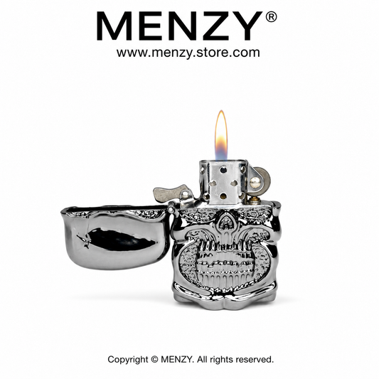 New Armor Skull Metal Retro Oil Lighter