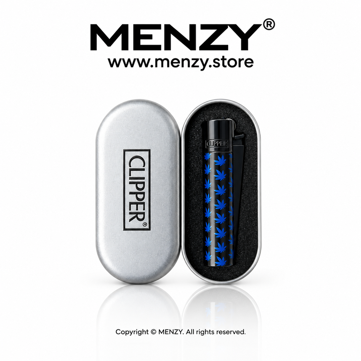 Premium Blue Century Leaf Clipper Gas Lighter