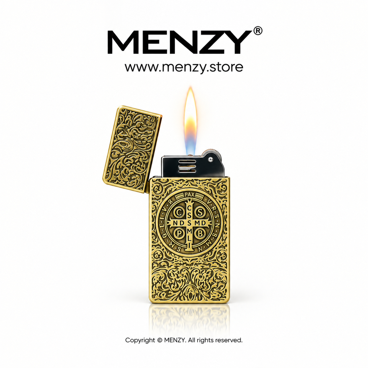 Creative Embossed Constantine Grinding Wheel Gas Lighter