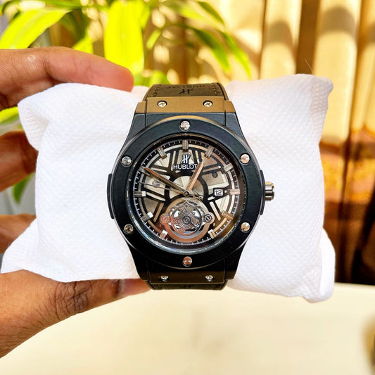 HUBLOT leather Belt Watch For Men (Black)