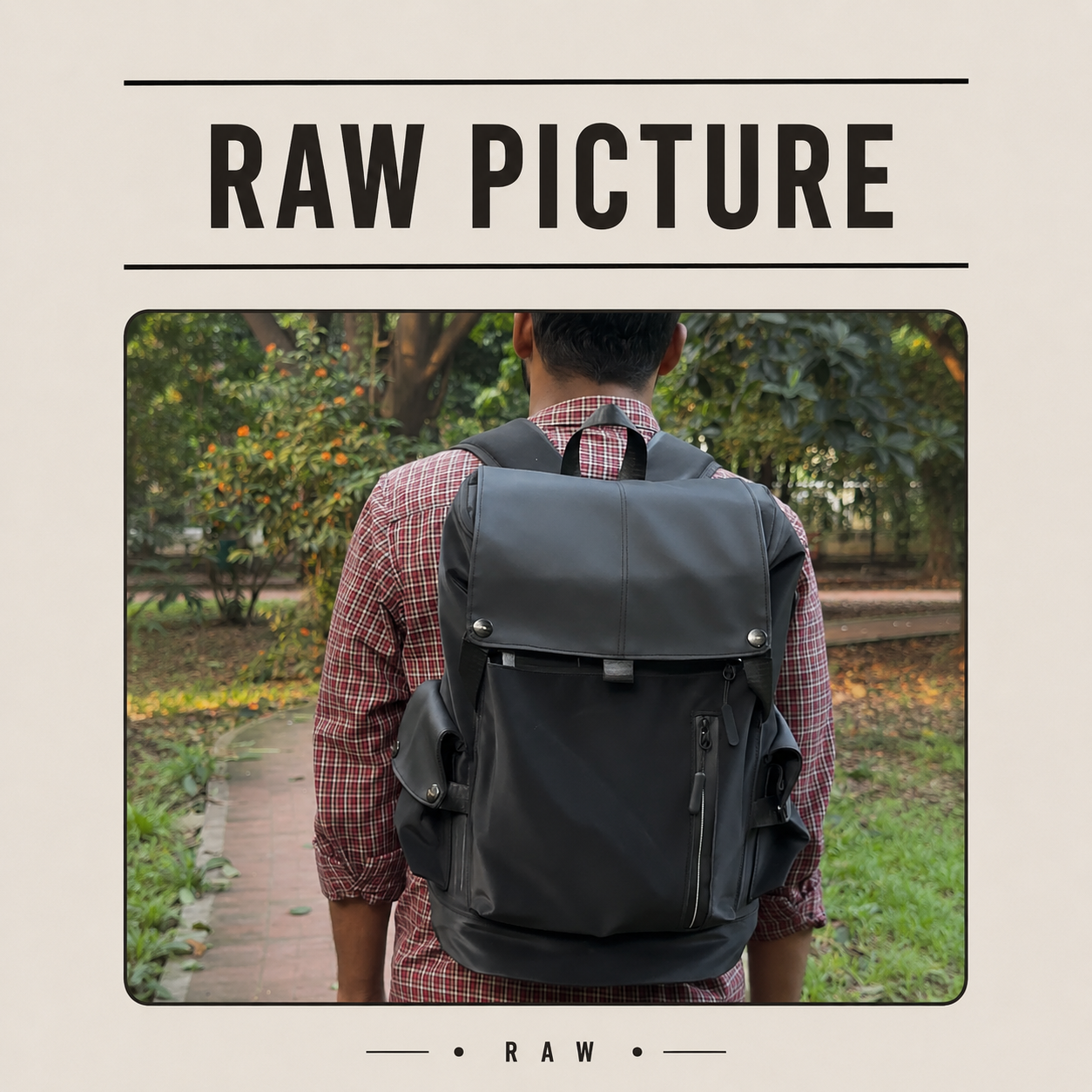 Multi Functional Premium Fabric Japanese Style Tooling Backpack (BLACK)