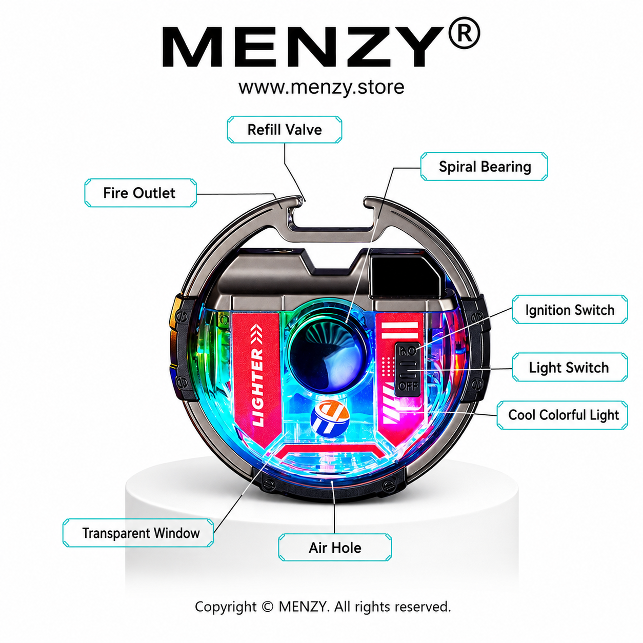 premium Spinner Lighter with LED Multicolour Light