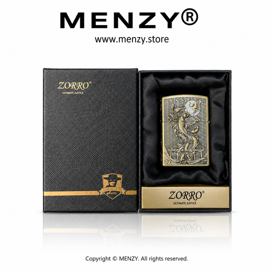 Zorro Retro Chinese Style Thickened Metal Kerosiene Lighter,