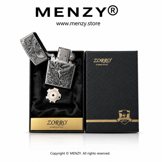 Zorro Retro Chinese Style Thickened Metal Kerosiene Lighter,