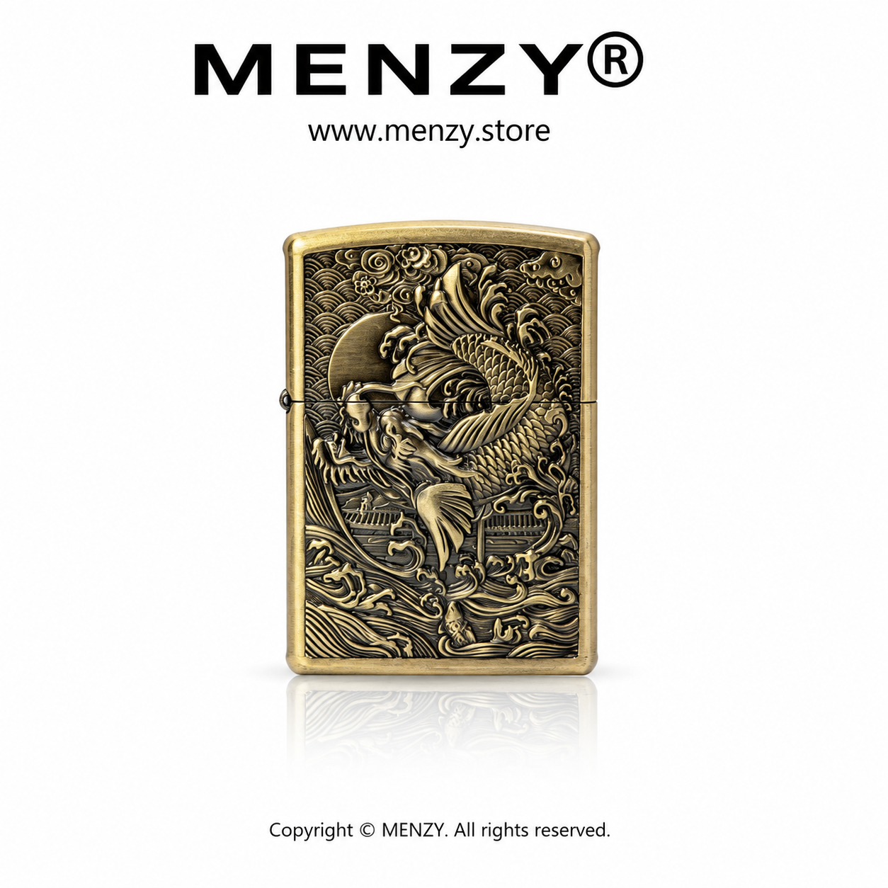 Zorro Retro Chinese Style Thickened Metal Kerosiene Lighter,