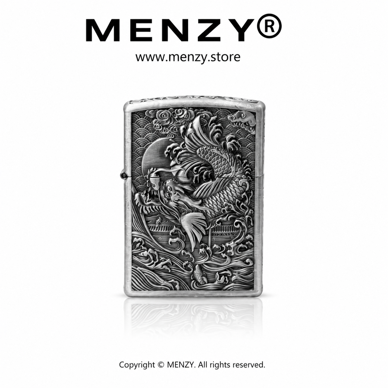 Zorro Retro Chinese Style Thickened Metal Kerosiene Lighter,