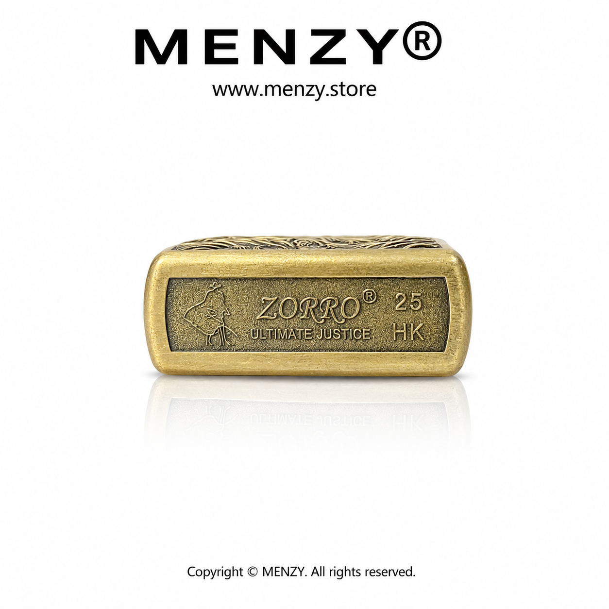 Zorro Retro Chinese Style Thickened Metal Kerosiene Lighter,