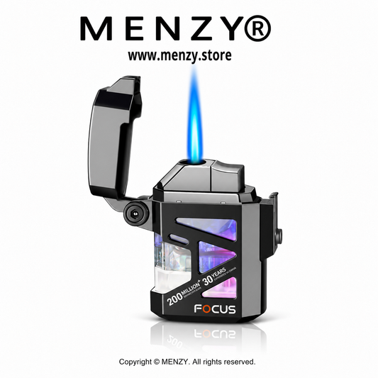 Focus Jet Flame Premium Gas Lighter With LED Glowing Light