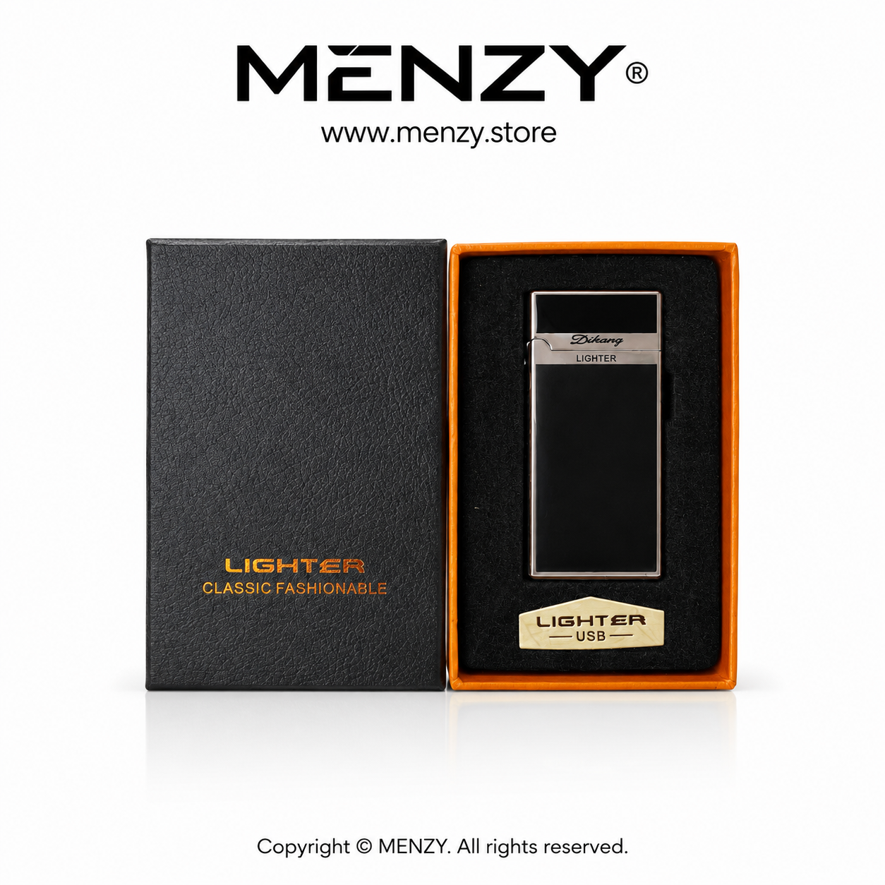 Metal Black Tang Electric Rechargeable Lighter