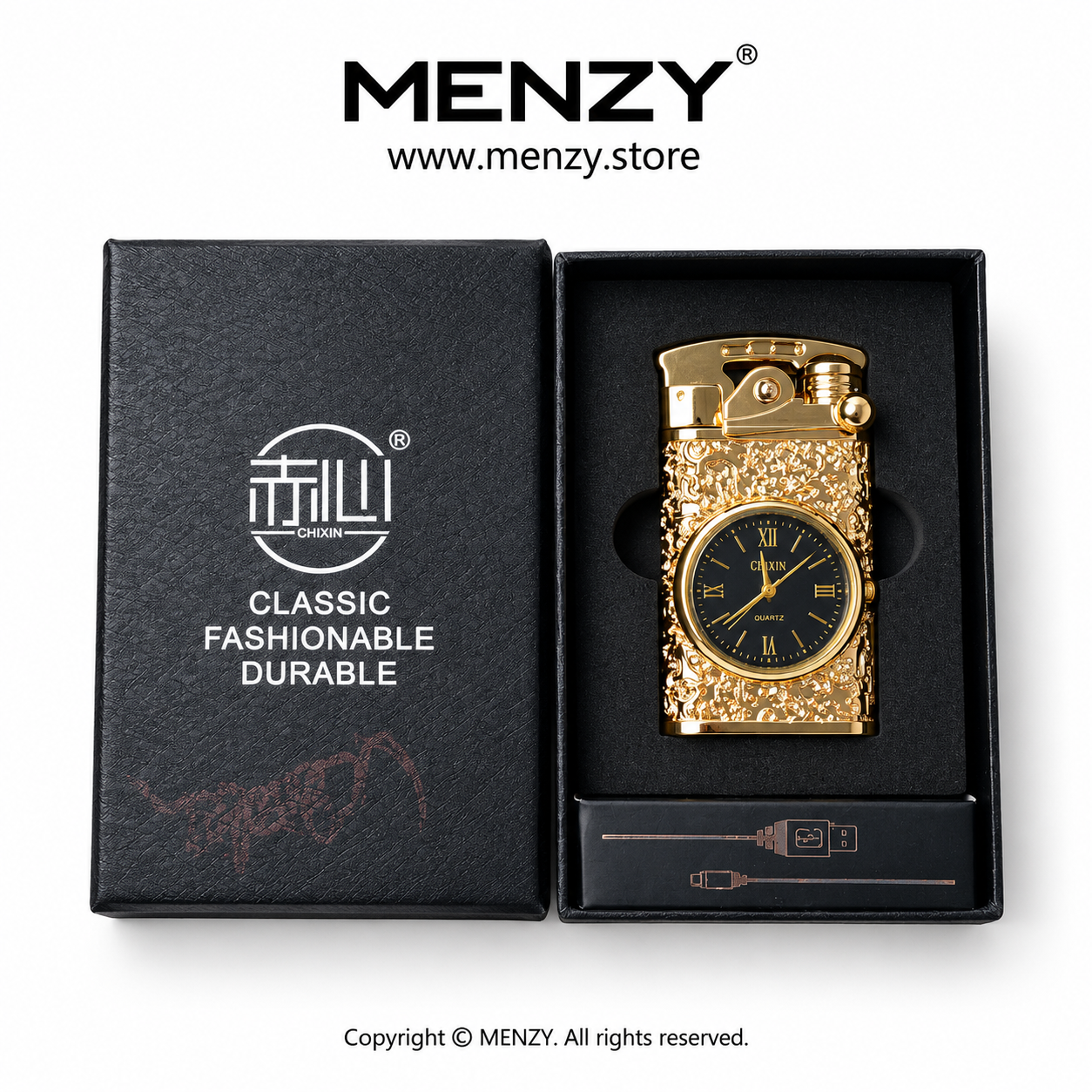 Electric Rechargeable Lighter With Watch
