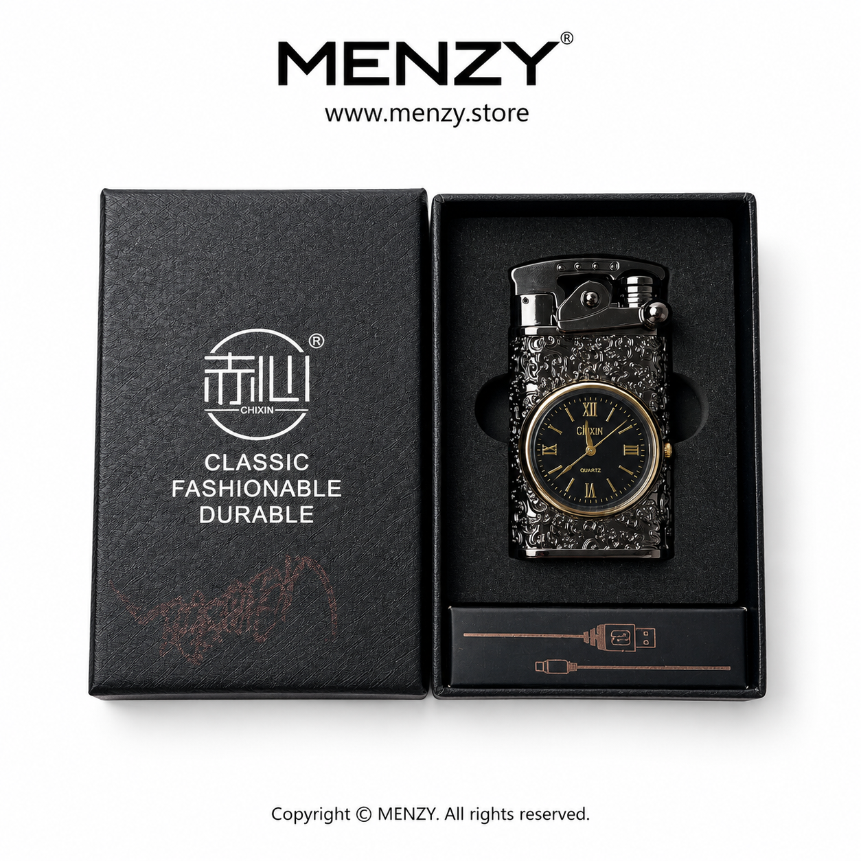 Electric Rechargeable Lighter With Watch