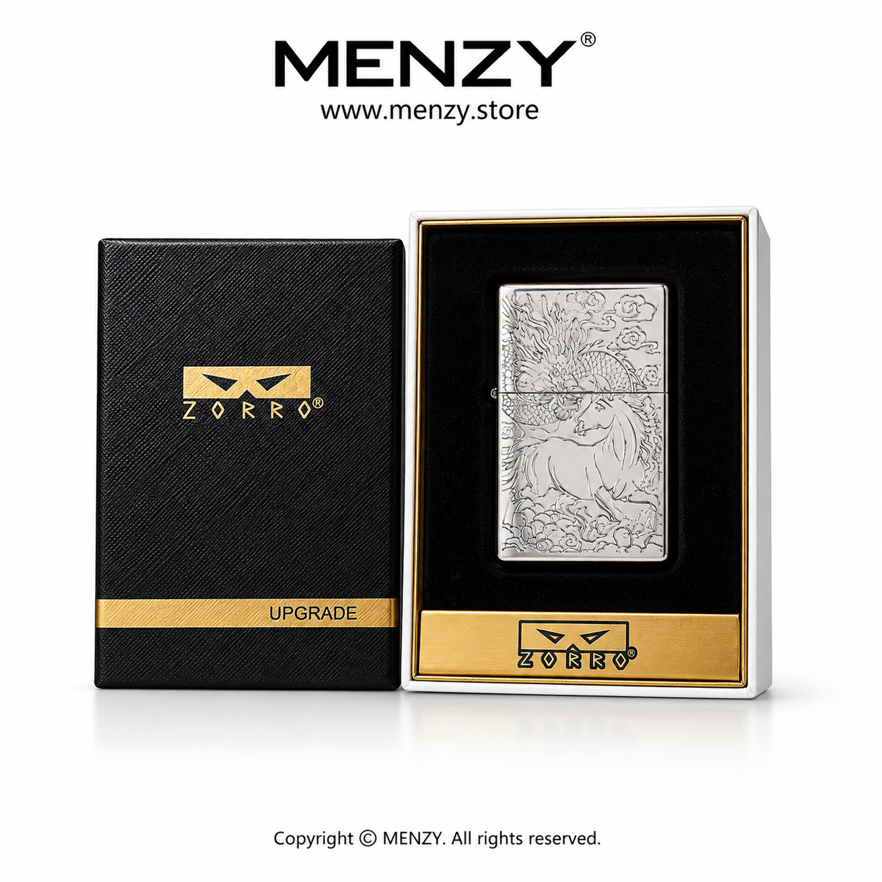 ZORRO 4th Generation 865 White Nickel Plain Thin Kerosine Lighter, Retro Brass Windproof Lighters