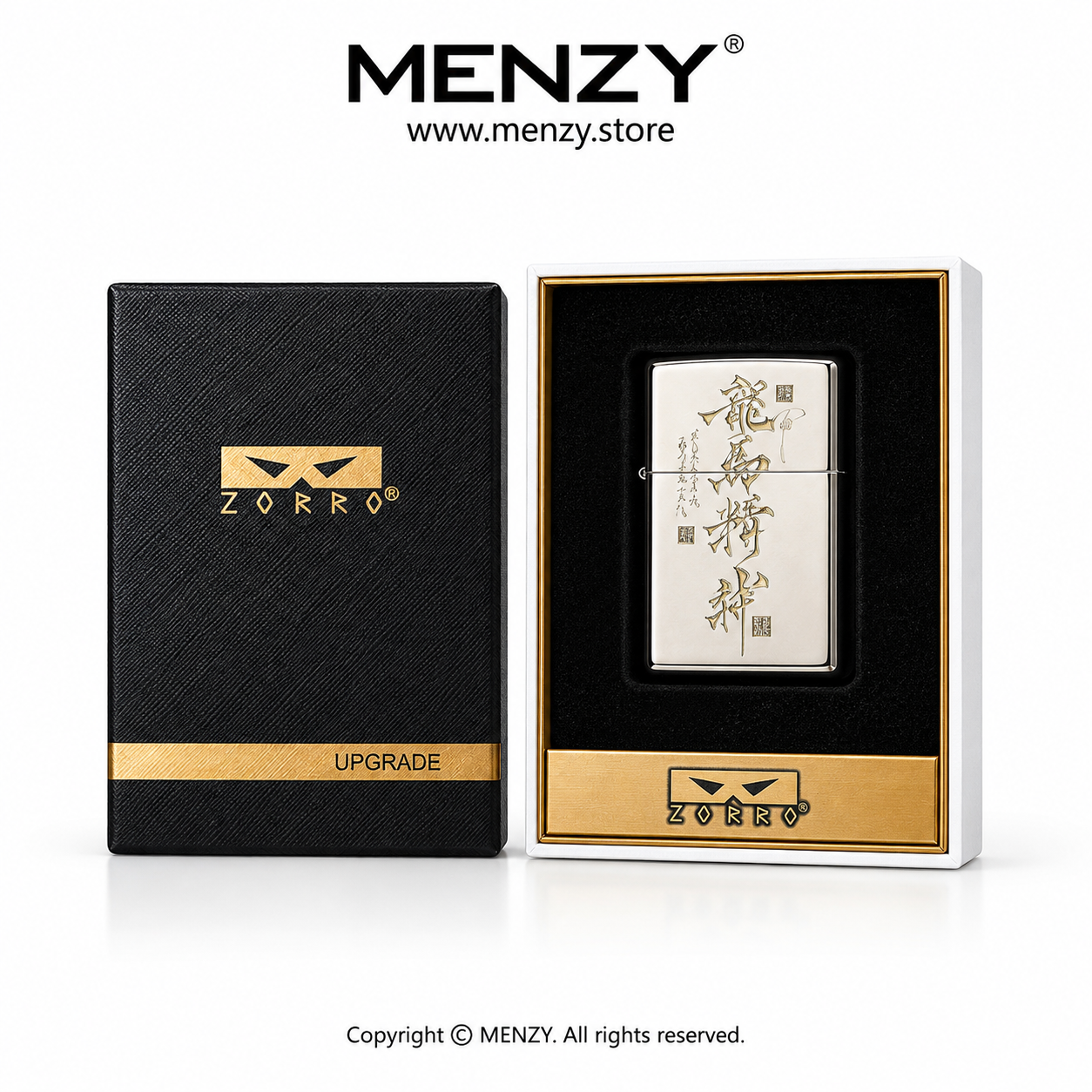 ZORRO 4th Generation 865 White Nickel Plain Thin Kerosine Lighter, Retro Brass Windproof Lighters