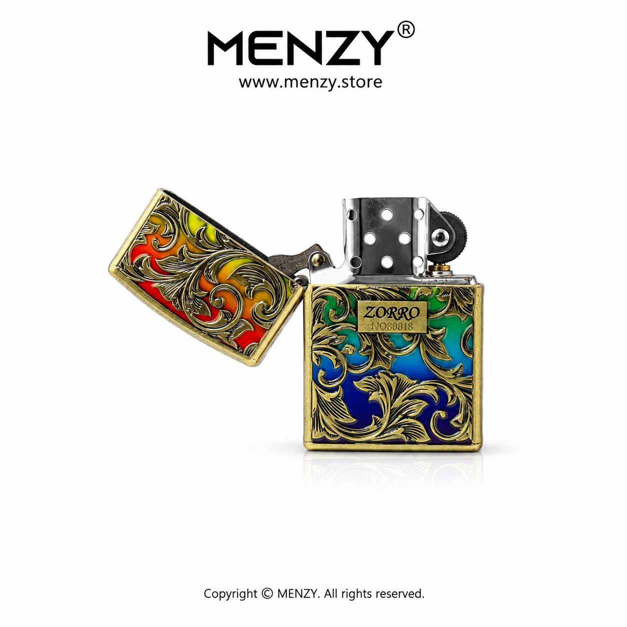 New Zorro Colorful Arabic Night Glowing Windproof Grinding Wheel Retro Zippo Lighter