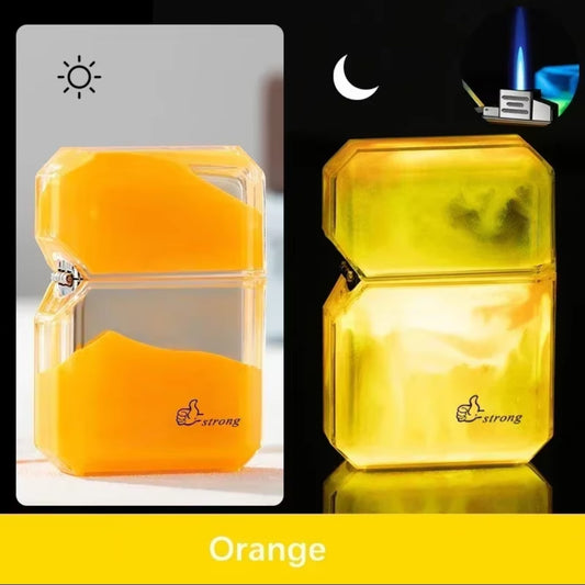Unusual Quicksand Luminous Windproof Hitter Gas Lighter